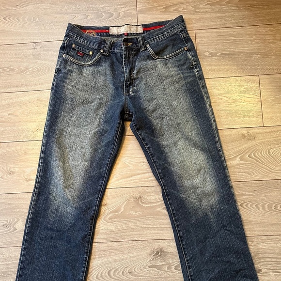 Y2K Faded Pinstriped Vintage Manfred Denim Relaxed Fit Jeans - Picture 4 of 6